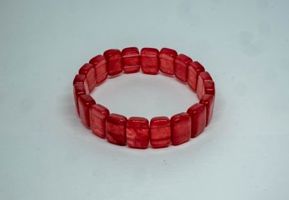 Rhodochrosite square bead bracelet